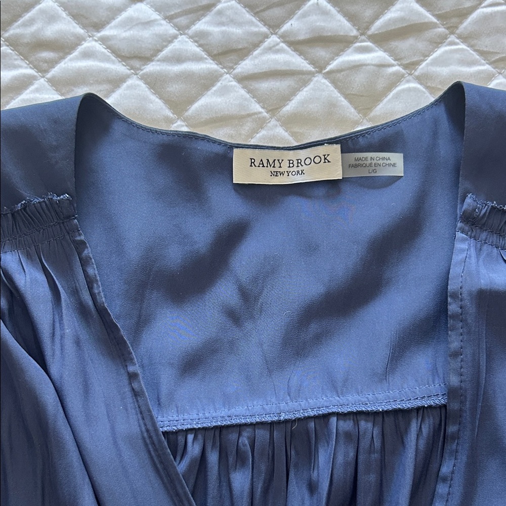 Ramy Brook Blue Satin Blouse